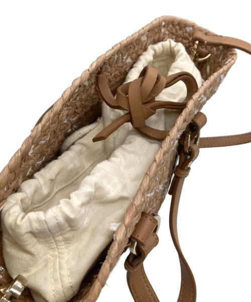 HELEN KAMINSKI（ヘレンカミンスキー）HELEN KAMINSKI (ヘレンカミンスキー) WIDE BRAID FLECK MINI/ラフィアワイドブレード ミニシ/ョルダーバッグ ナチュラルの古着・服飾アイテム