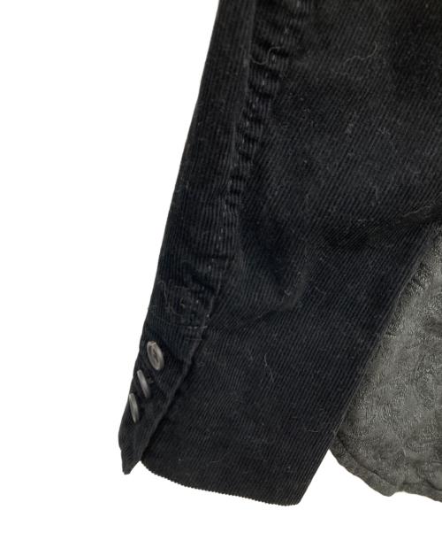 BLACK COMME des GARCONS（ブラックコムデギャルソン）BLACK COMME des GARCONS (ブラックコムデギャルソン) ペイズリー柄・コーデュロイ切替変形燕尾ジャケット グレー×ブラック サイズ:XXSの古着・服飾アイテム