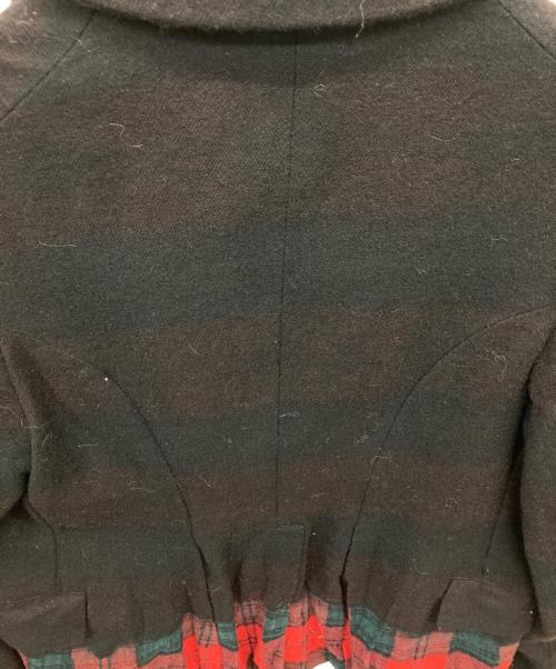 BLACK COMME des GARCONS（ブラックコムデギャルソン）BLACK COMME des GARCONS (ブラックコムデギャルソン) タータンチェックウールジャケット ブラック×レッド サイズ:XSの古着・服飾アイテム