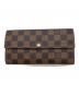 LOUIS VUITTON（ルイ ヴィトン）の古着「ダミエ/ポルトフォイユ・サラ/長財布」｜ブラウン