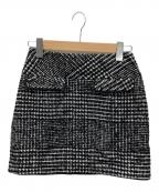 HER LIP TOハーリップトゥ）の古着「Hemingway Check Tweed Skirt」｜ブラック×ホワイト