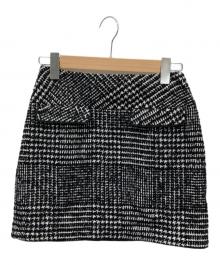 HER LIP TO（ハーリップトゥ）の古着「Hemingway Check Tweed Skirt」｜ブラック×ホワイト
