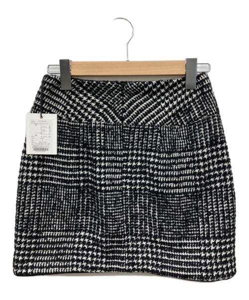 HER LIP TO（ハーリップトゥ）Her lip to (ハーリップトゥ) Hemingway Check Tweed Skirt ブラック×ホワイト サイズ:S 未使用品の古着・服飾アイテム