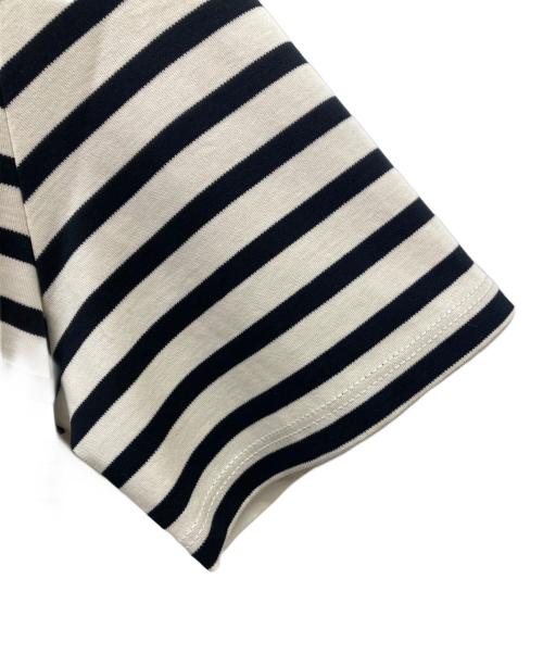 anuans（アニュアンス）anuans (アニュアンス) UネックボーダーTシャツ ホワイト×ブラック サイズ:S 未使用品の古着・服飾アイテム