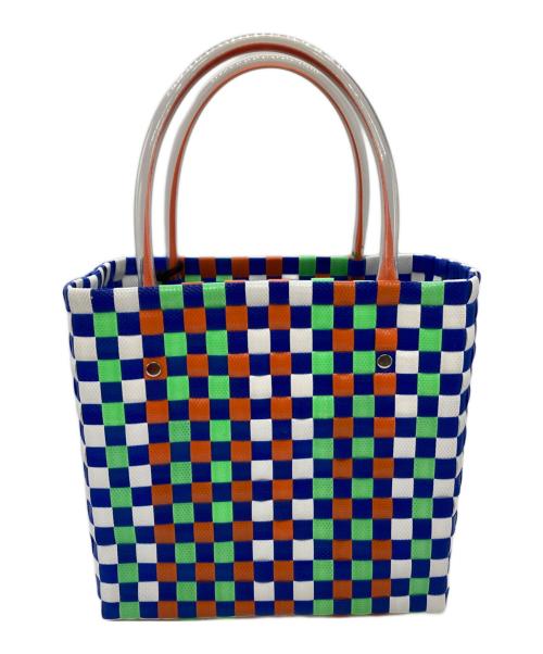 MARNI（マルニ）MARNI (マルニ) フラワーカフェ ピクニックバッグ/バッグ/トートバッグ/ハンドバッグ/ピクニックバッグ ブルー×オレンジの古着・服飾アイテム
