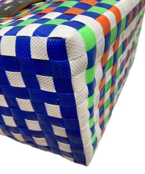 MARNI（マルニ）MARNI (マルニ) フラワーカフェ ピクニックバッグ/バッグ/トートバッグ/ハンドバッグ/ピクニックバッグ ブルー×オレンジの古着・服飾アイテム