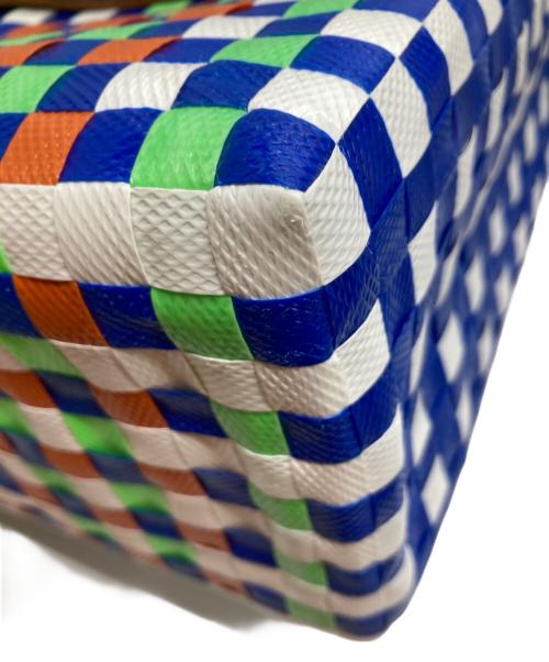 MARNI（マルニ）MARNI (マルニ) フラワーカフェ ピクニックバッグ/バッグ/トートバッグ/ハンドバッグ/ピクニックバッグ ブルー×オレンジの古着・服飾アイテム