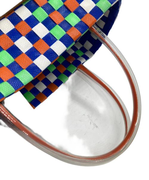 MARNI（マルニ）MARNI (マルニ) フラワーカフェ ピクニックバッグ/バッグ/トートバッグ/ハンドバッグ/ピクニックバッグ ブルー×オレンジの古着・服飾アイテム