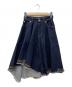 J.W.ANDERSON（ジェイダブリューアンダーソン）の古着「裾ロゴ刺繍カットオフデニムスカート/シンメトリーデニムスカート」｜インディゴ