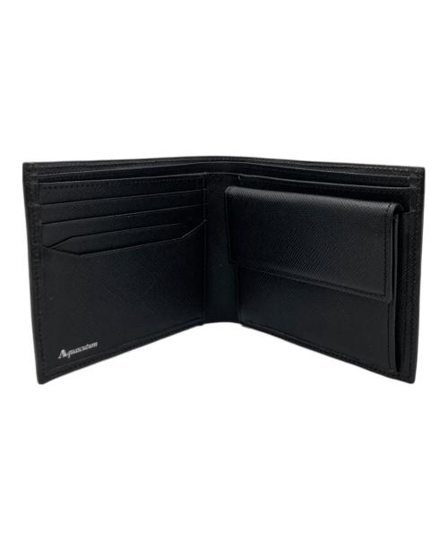 Aquascutum（アクアスキュータム）Aquascutum (アクアスキュータム) バーミンガム コンパクトウォレット ブラックの古着・服飾アイテム