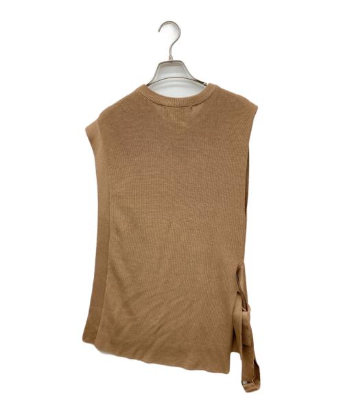 PRIORITY（プライオリティ）PRIORITY (プライオリティ) レーヨンリネンニットベスト ブラウン サイズ:38 未使用品の古着・服飾アイテム