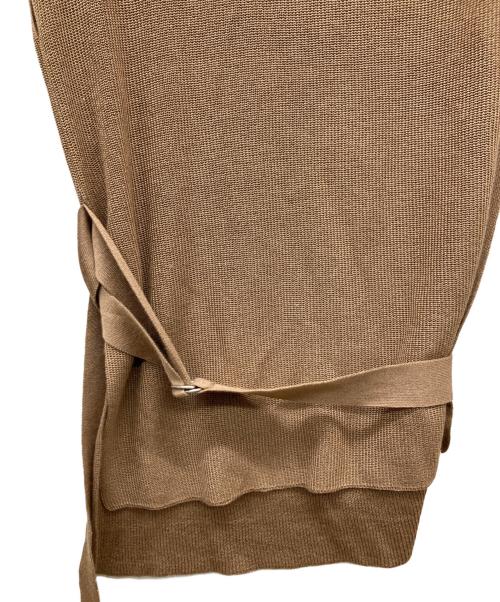 PRIORITY（プライオリティ）PRIORITY (プライオリティ) レーヨンリネンニットベスト ブラウン サイズ:38 未使用品の古着・服飾アイテム