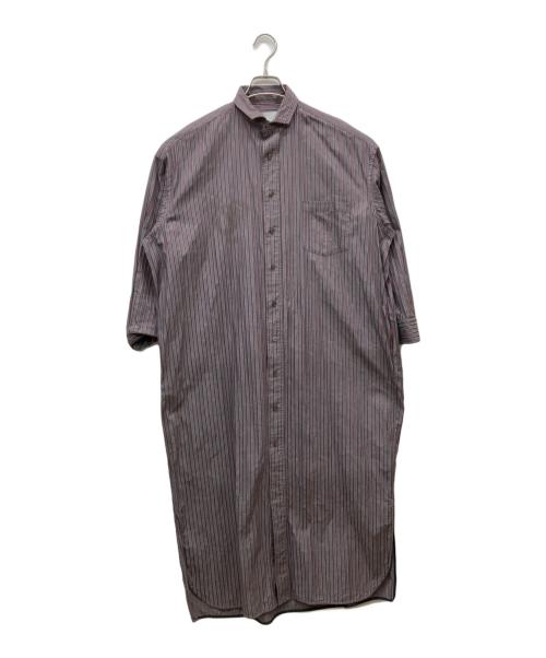 ticca（ティッカ）TICCA (ティッカ) SOMELOS/ストライプシャツワンピース グレー×レッド サイズ:FREEの古着・服飾アイテム