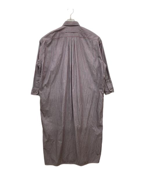 ticca（ティッカ）TICCA (ティッカ) SOMELOS/ストライプシャツワンピース グレー×レッド サイズ:FREEの古着・服飾アイテム