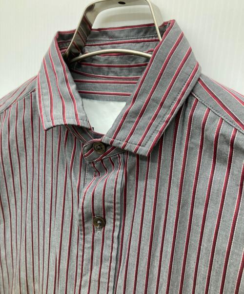 ticca（ティッカ）TICCA (ティッカ) SOMELOS/ストライプシャツワンピース グレー×レッド サイズ:FREEの古着・服飾アイテム