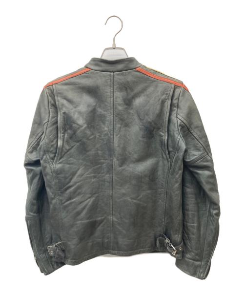 Schott（ショット）Schott (ショット) レーシングレザーブルゾン オリーブ サイズ:Sの古着・服飾アイテム