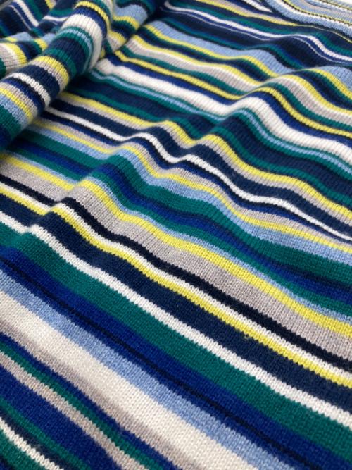 HUMAN MADE（ヒューマンメイド）HUMAN MADE (ヒューマンメイド) 23AW MULTI STRIPED KNIT SWEATER/23AW/マルチストライプニットセーター/ボーダーニット/ニット ネイビー×ブルー サイズ:Lの古着・服飾アイテム