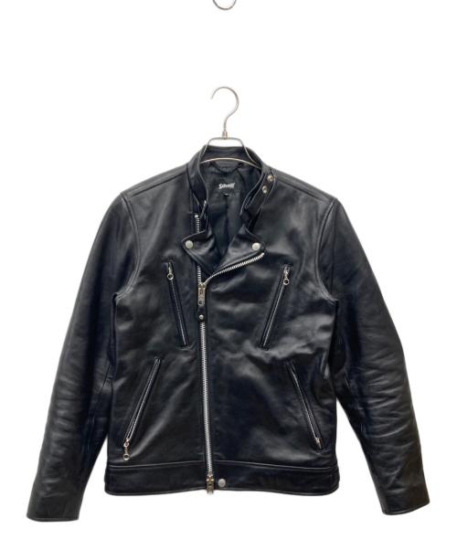 Schott（ショット）Schott (ショット) NEW DOUBLE BREST RIDERS/ニュー ダブル ブレスト ライダース/ラムレザージャケット/ライダースジャケット ブラック サイズ:Mの古着・服飾アイテム