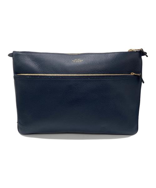 SMYTHSON（スマイソン）SMYTHSON (スマイソン) クラッチバッグ ネイビーの古着・服飾アイテム