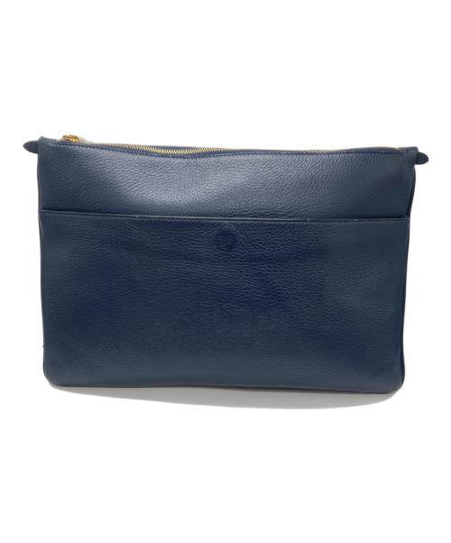 SMYTHSON（スマイソン）SMYTHSON (スマイソン) クラッチバッグ ネイビーの古着・服飾アイテム