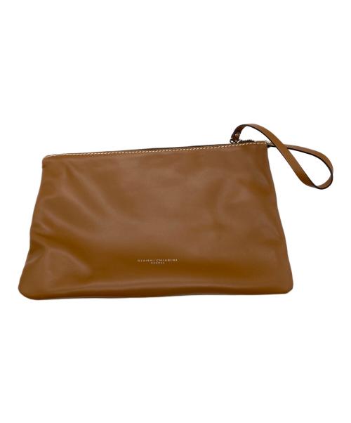 GIANNI CHIARINI（ジャンニ キアリーニ）GIANNI CHIARINI (ジャンニ キアリーニ) キャンバストートバッグ ホワイト×ブラウンの古着・服飾アイテム