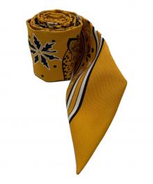 HERMES（エルメス）の古着「ツイリー スカーフ/シルク ミエル×ノワール×ブラン」｜イエロー×ブラック