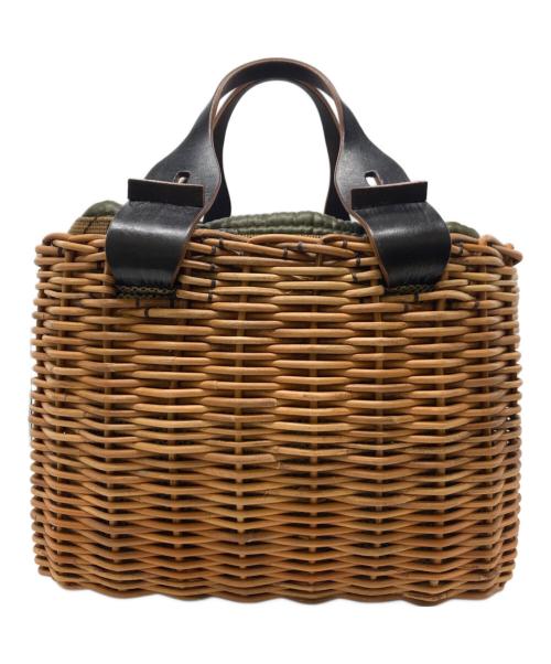 ebagos（エバゴス）ebagos (エバゴス) 22AW 紅籐 スイッチハンドルブライドルレザー かごバッグ/かごバッグ ベージュの古着・服飾アイテム