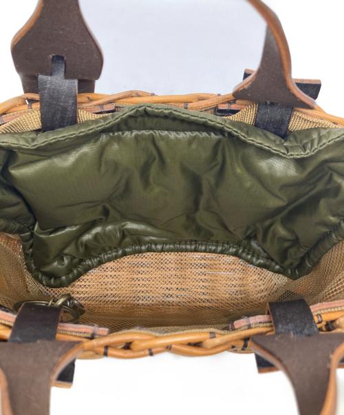 ebagos（エバゴス）ebagos (エバゴス) 22AW 紅籐 スイッチハンドルブライドルレザー かごバッグ/かごバッグ ベージュの古着・服飾アイテム