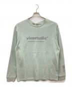 vivastudioビバスタジオ）の古着「プリントロングスリーブカットソー」｜ブルー