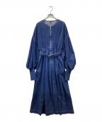 AULA AILAアウラアイラ）の古着「VOLUME SLEEVE DENIM ONE PIECE」｜インディゴ