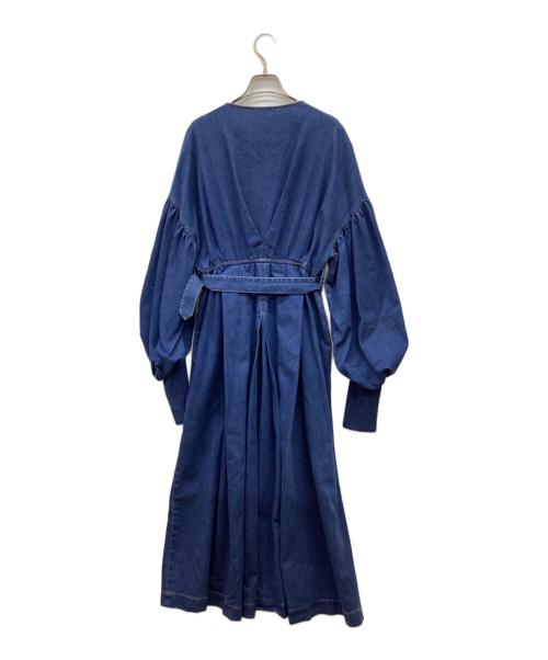 AULA AILA（アウラアイラ）AULA AILA (アウラアイラ) VOLUME SLEEVE DENIM ONE PIECE インディゴの古着・服飾アイテム