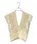 LEINWANDE（ラインヴァンド）の古着「Patchwork Fringe Top/パッチワークフリンジトップ/ニットビスチェ」｜ベージュ
