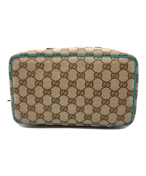 GUCCI（グッチ）GUCCI (グッチ) GGキャンバス バニティバッグ ベージュ×ブルーの古着・服飾アイテム
