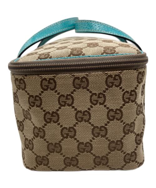 GUCCI（グッチ）GUCCI (グッチ) GGキャンバス バニティバッグ ベージュ×ブルーの古着・服飾アイテム