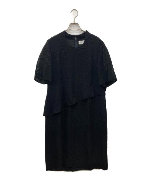 GIVENCHY（ジバンシィ）GIVENCHY (ジバンシィ) ドット柄アシンメトリーティアードワンピース ブラック サイズ:20の古着・服飾アイテム