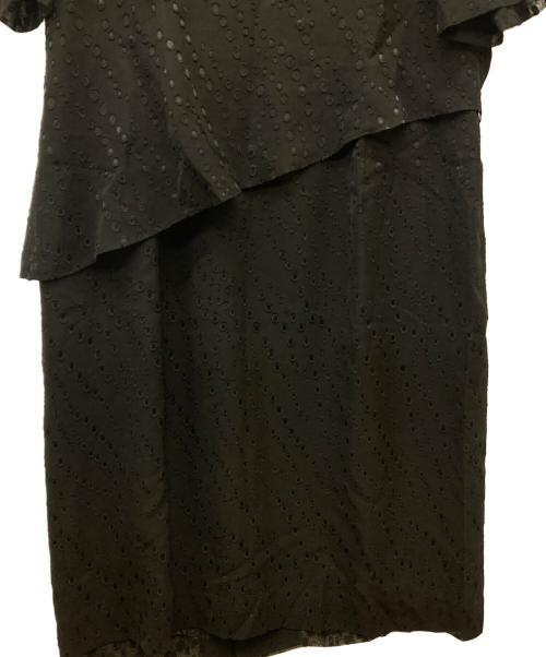 GIVENCHY（ジバンシィ）GIVENCHY (ジバンシィ) ドット柄アシンメトリーティアードワンピース ブラック サイズ:20の古着・服飾アイテム