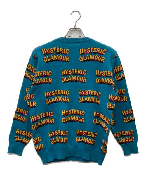 Hysteric Glamour（ヒステリックグラマー）Hysteric Glamour (ヒステリックグラマー) 総柄ロゴニット ブルー サイズ:Mの古着・服飾アイテム