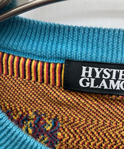 Hysteric Glamour（ヒステリックグラマー）Hysteric Glamour (ヒステリックグラマー) 総柄ロゴニット ブルー サイズ:Mの古着・服飾アイテム