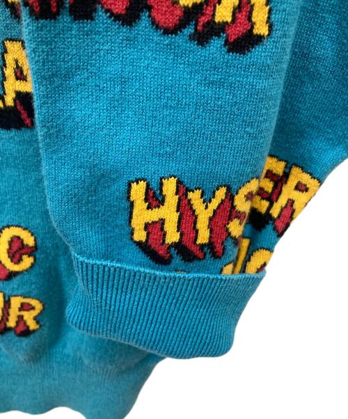 Hysteric Glamour（ヒステリックグラマー）Hysteric Glamour (ヒステリックグラマー) 総柄ロゴニット ブルー サイズ:Mの古着・服飾アイテム