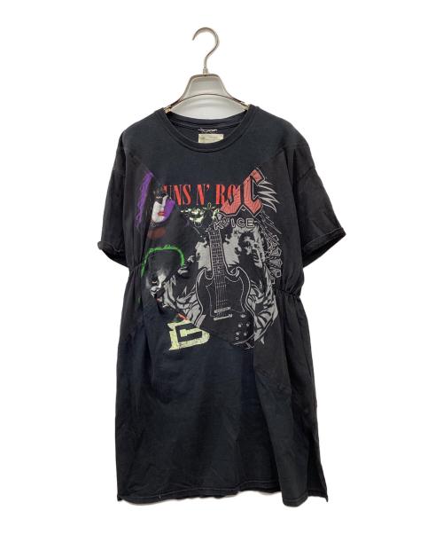 77circa（ナナナナサーカ）77circa (ナナナナサーカ) リメイクバンドTシャツワンピース ブラック サイズ:-の古着・服飾アイテム