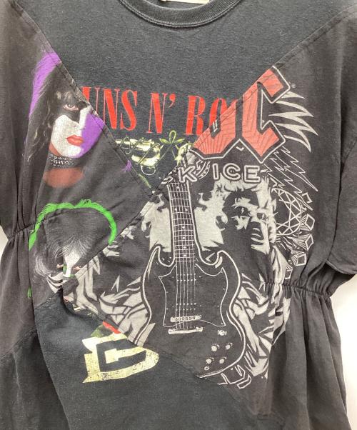 77circa（ナナナナサーカ）77circa (ナナナナサーカ) リメイクバンドTシャツワンピース ブラック サイズ:-の古着・服飾アイテム