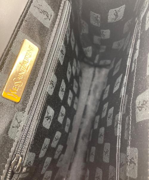 Yves Saint Laurent（イヴサンローラン）Yves Saint Laurent (イヴサンローラン) YSLロゴ トップハンドルハンドバッグ ブラックの古着・服飾アイテム