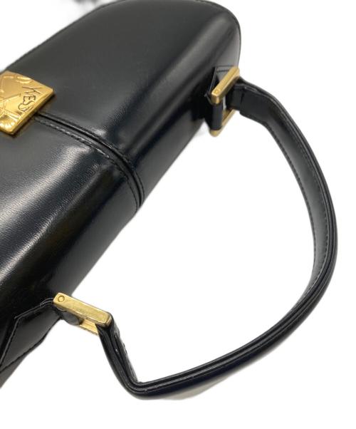 Yves Saint Laurent（イヴサンローラン）Yves Saint Laurent (イヴサンローラン) YSLロゴ トップハンドルハンドバッグ ブラックの古着・服飾アイテム