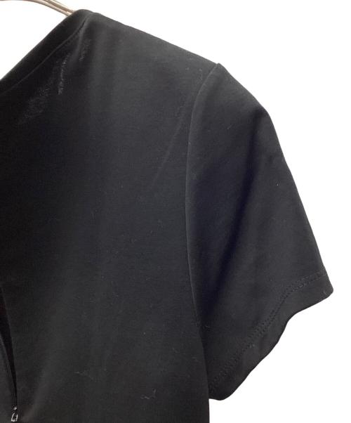 BORDERS at BALCONY（ボーダーズアットバルコニー）BORDERS AT BALCONY (ボーダーズアットバルコニー) PEPLUM TEE ブラック×ホワイト サイズ:Sの古着・服飾アイテム