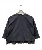 YORIヨリ）の古着「ヘムフリルブラウス」｜ネイビー