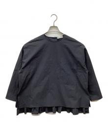 YORI（ヨリ）の古着「ヘムフリルブラウス」｜ネイビー