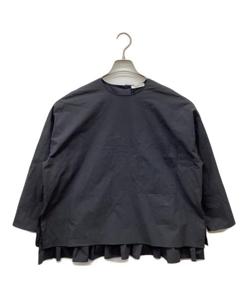 YORI（ヨリ）yori (ヨリ) ヘムフリルブラウス ネイビー サイズ:FREEの古着・服飾アイテム