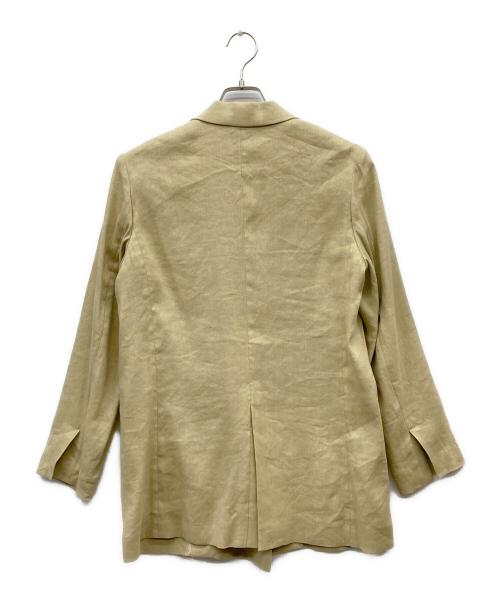 INED（イネド）INED (イネド) リネン混ダブルジャケット イエロー サイズ:SIZE 9の古着・服飾アイテム