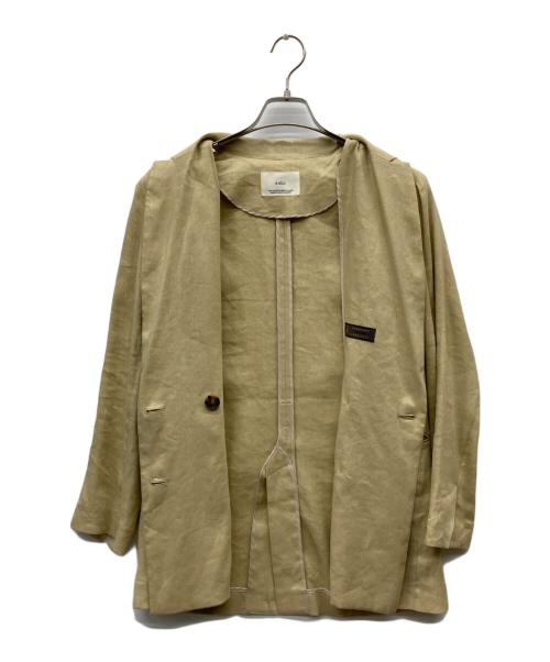 INED（イネド）INED (イネド) リネン混ダブルジャケット イエロー サイズ:SIZE 9の古着・服飾アイテム