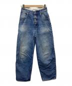 MM6 Maison Margielaエムエムシックスメゾンマルジェラ）の古着「ウォッシュ加工ワイドデニムパンツ」｜インディゴ